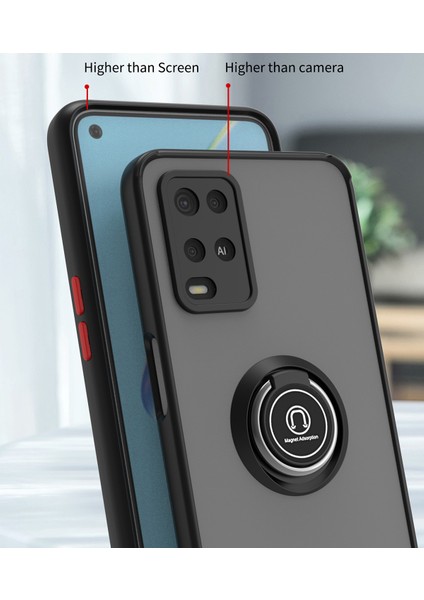 Oppo A54 4g Için Yüzük Stand Mat Sert Silikon Telefon Kılıfı - Sarı (Yurt Dışından) fiyatları