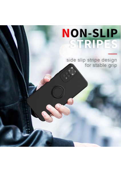 Xiaomi Poco M4 Pro 5g Için Ince Silikon Yüzük Stand Telefon Kılıfı - Koyu Kırmızı (Yurt Dışından) fırsatları