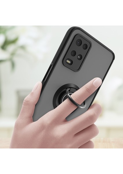 Oppo A54 4g Için Yüzük Stand Mat Sert Silikon Telefon Kılıfı - Kırmızı (Yurt Dışından) indirimleri