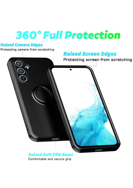 Samsung Galaxy A54 Için Ince Silikon Yüzük Stand Telefon Kılıfı - Siyah (Yurt Dışından) indirimleri