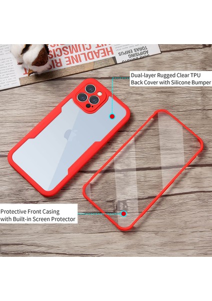 iPhone 13 Pro Max Için Yumuşak Tpu Ekran Koruyucu Telefon Kılıfı - Kırmızı (Yurt Dışından) fiyatları