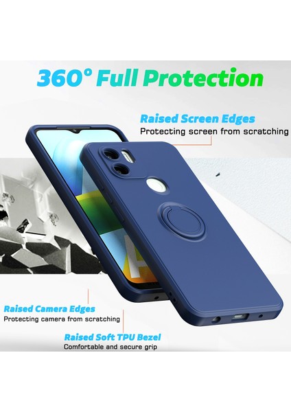 Xiaomi Redmi A1 / A1+ Için Ince Silikon Yüzük Stand Telefon Kılıfı - Beyaz (Yurt Dışından) fiyatları