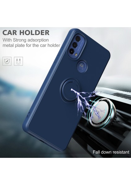 Motorola Moto E20 / E30 / E40 Için Ince Silikon Yüzük Stand Telefon Kılıfı - Beyaz (Yurt Dışından) indirimleri
