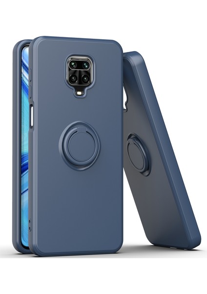 Xiaomi Redmi Note 9s/9 Pro/9 Pro Max Için Ince Silikon Yüzük Stand Telefon Kılıfı - Mavi (Yurt Dışından)