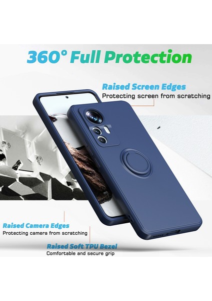 Xiaomi 12T / Xiaomi 12T Pro Için Ince Silikon Yüzük Stand Telefon Kılıfı - Yeşil (Yurt Dışından) fiyatları