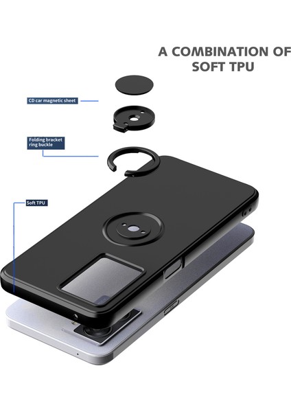 Oppo A57 5g Için Ince Silikon Yüzük Stand Telefon Kılıfı - Siyah (Yurt Dışından) fiyatları