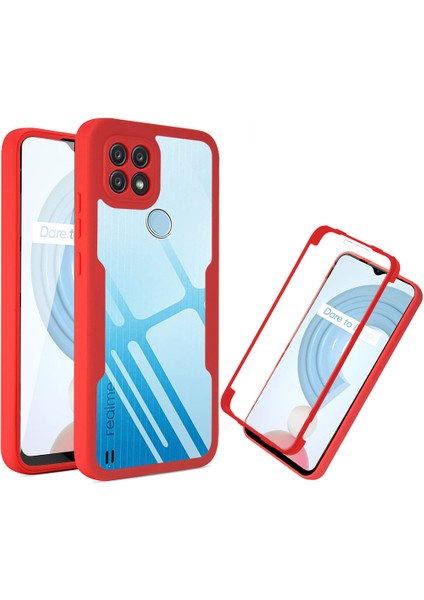 Oppo Realme C21 Için Yumuşak Tpu Ekran Koruyucu Telefon Kılıfı - Kırmızı (Yurt Dışından)