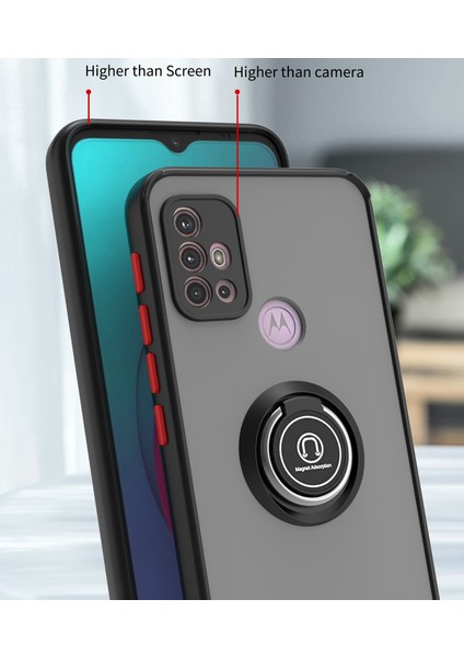 Motorola Moto G10 / G20 / G30 Için Yüzük Stand Mat Sert Silikon Telefon Kılıfı - Yeşil (Yurt Dışından) fiyatları