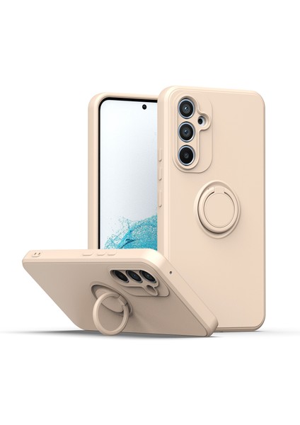 Samsung Galaxy A54 Için Ince Silikon Yüzük Stand Telefon Kılıfı - Pembe (Yurt Dışından)
