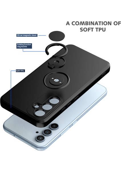 Samsung Galaxy A54 Için Ince Silikon Yüzük Stand Telefon Kılıfı - Pembe (Yurt Dışından) fiyatları