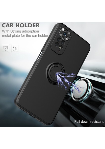 Xiaomi Redmi Note 11 / Note 11S Için Ince Silikon Yüzük Stand Telefon Kılıfı - Mavi (Yurt Dışından)
