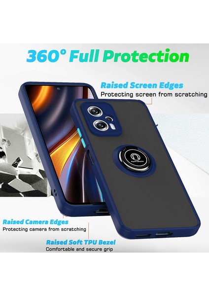 Xiaomi Poco X4 Gt/redmi K50 Gaming Için Yüzük Stand Mat Sert Silikon Telefon Kılıfı - Siyah (Yurt Dışından) fiyatları