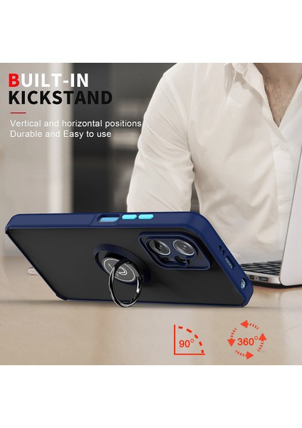 Xiaomi Poco X4 Gt/redmi K50 Gaming Için Yüzük Stand Mat Sert Silikon Telefon Kılıfı - Siyah (Yurt Dışından) indirimleri