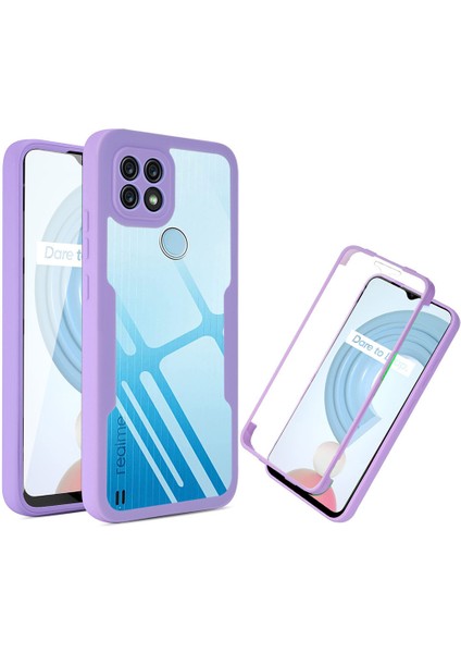 Oppo Realme C21 Için Yumuşak Tpu Ekran Koruyucu Telefon Kılıfı - Mor (Yurt Dışından)