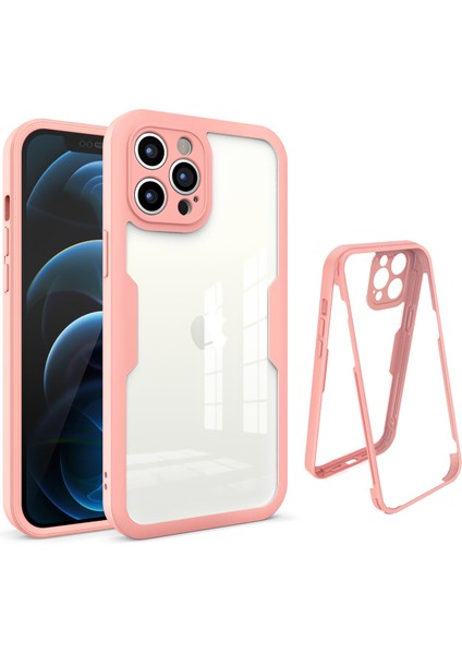iPhone 12 Pro Için Yumuşak Tpu Ekran Koruyucu Telefon Kılıfı - Pembe (Yurt Dışından)