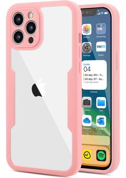 iPhone 12 Pro Için Yumuşak Tpu Ekran Koruyucu Telefon Kılıfı - Pembe (Yurt Dışından)