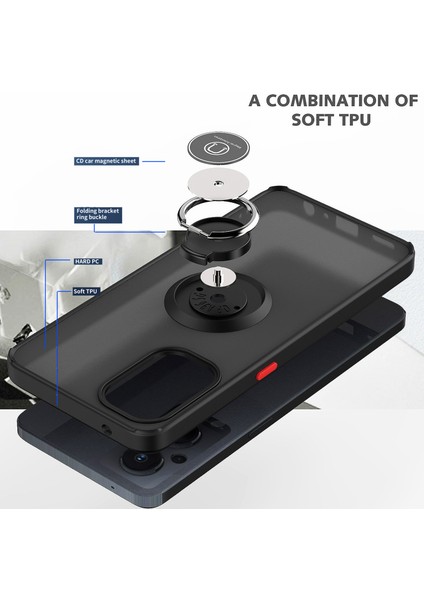 Oneplus Nord N20 5g Için Yüzük Stand Mat Sert Silikon Telefon Kılıfı - Sarı (Yurt Dışından) modelleri