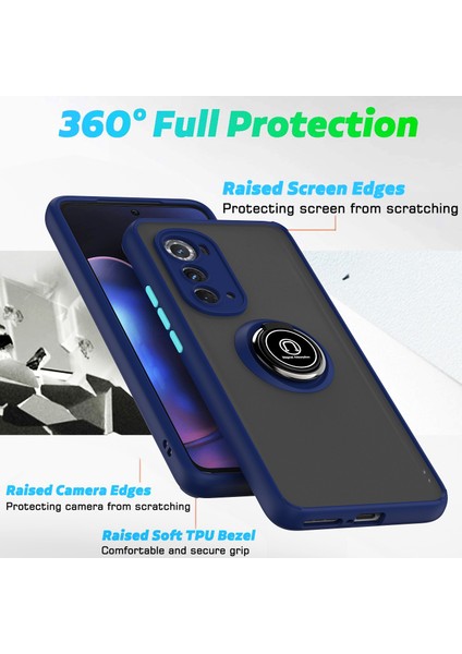 Motorola Edge 2022 Için Yüzük Stand Mat Sert Silikon Telefon Kılıfı - Sarı (Yurt Dışından) fiyatları