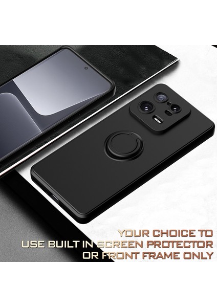 Xiaomi 13 Pro Için Ince Silikon Yüzük Stand Telefon Kılıfı - Kırmızı (Yurt Dışından)
