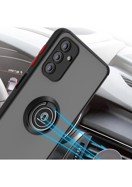 Samsung Galaxy A13 5g Için Yüzük Stand Mat Sert Silikon Telefon Kılıfı - Siyah/kırmızı (Yurt Dışından) fırsatları