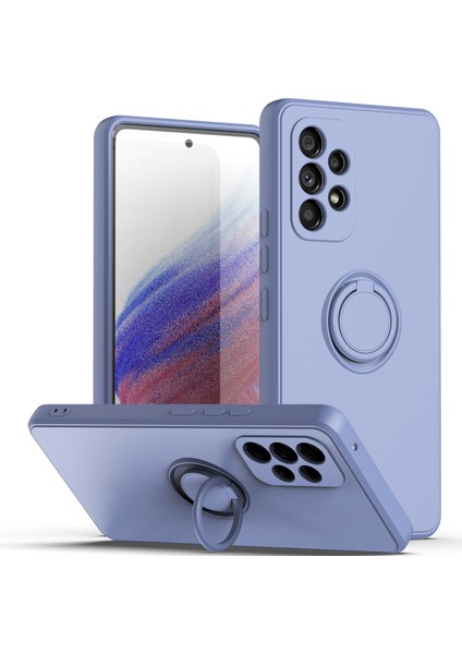 Samsung Galaxy A33 5g Için Ince Silikon Yüzük Stand Telefon Kılıfı - Açık Mor (Yurt Dışından)