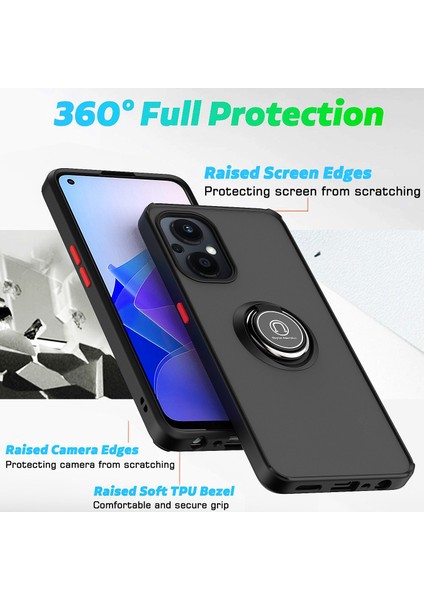 Oneplus Nord N20 5g Için Yüzük Stand Mat Sert Silikon Telefon Kılıfı - Kırmızı (Yurt Dışından) fiyatları