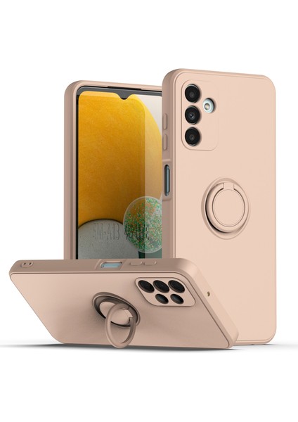 Samsung Galaxy A13 5g Için Ince Silikon Yüzük Stand Telefon Kılıfı - Pembe (Yurt Dışından)