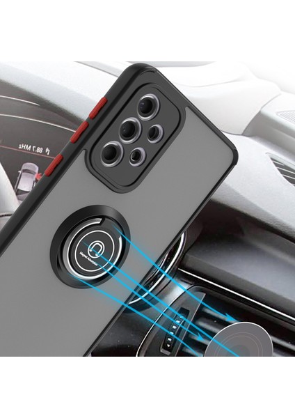 Samsung Galaxy A33 5g Için Yüzük Stand Mat Sert Silikon Telefon Kılıfı - Koyu Yeşil (Yurt Dışından) fırsatları