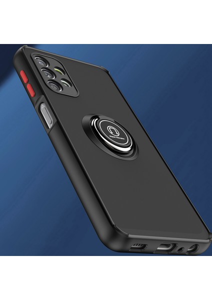 Samsung Galaxy A32 5g Için Yüzük Stand Mat Sert Silikon Telefon Kılıfı - Mavi (Yurt Dışından)