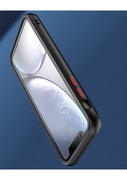 iPhone Xr Için Yüzük Stand Mat Sert Silikon Telefon Kılıfı - Mavi (Yurt Dışından) fırsatları