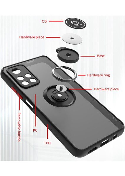 Xiaomi Poco M4 Pro 5g Için Yüzük Stand Mat Sert Silikon Telefon Kılıfı - Mavi (Yurt Dışından) modelleri