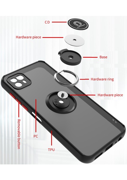 Motorola Moto G50 5g Için Yüzük Stand Mat Sert Silikon Telefon Kılıfı - Açık Mavi (Yurt Dışından) modelleri