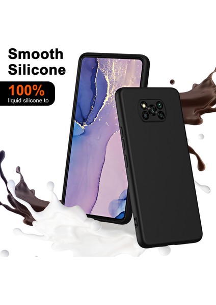 Xiaomi Poco X3 Nfc / X3 Pro Için Ince Likit Silikon Yumuşak Telefon Kılıfı - Siyah (Yurt Dışından)