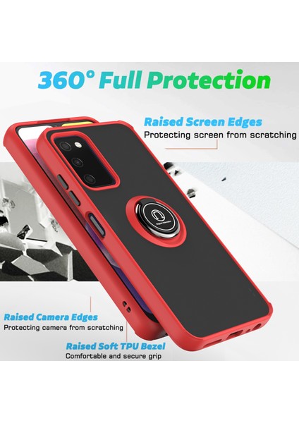 Samsung Galaxy A03S Için Yüzük Stand Mat Sert Silikon Telefon Kılıfı - Koyu Yeşil (Yurt Dışından) fiyatları