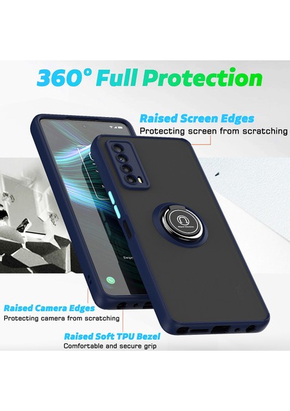 Tcl Stylus Için Yüzük Stand Mat Sert Silikon Telefon Kılıfı - Matte Black (Yurt Dışından) fiyatları