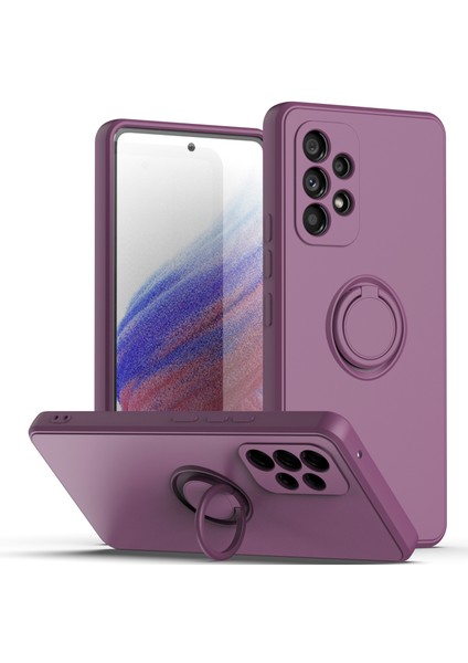 Samsung Galaxy A53 5g Için Ince Silikon Yüzük Stand Telefon Kılıfı - Mor (Yurt Dışından)