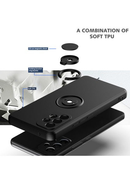 Samsung Galaxy A53 5g Için Ince Silikon Yüzük Stand Telefon Kılıfı - Mor (Yurt Dışından) fiyatları