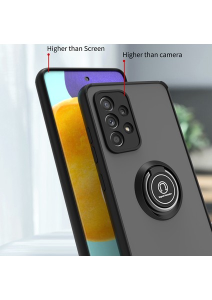 Samsung Galaxy A52 5g / 4g Için Yüzük Stand Mat Sert Silikon Telefon Kılıfı - Açık Mavi (Yurt Dışından) fiyatları
