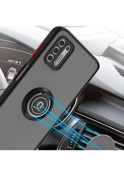 Motorola Moto G Stylus 2021 Için Yüzük Stand Mat Sert Silikon Telefon Kılıfı - Sarı (Yurt Dışından) fırsatları