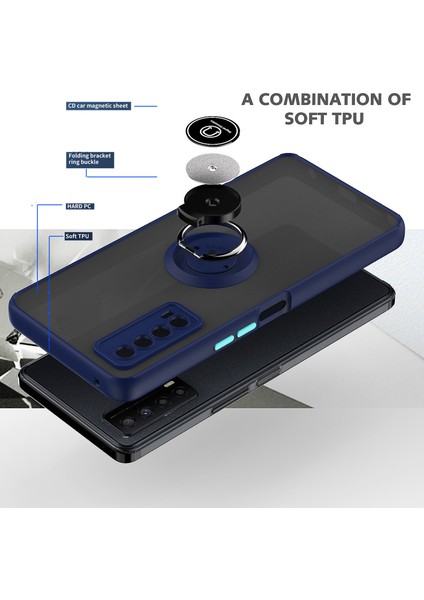 Tcl Stylus Için Yüzük Stand Mat Sert Silikon Telefon Kılıfı - Açık Mavi (Yurt Dışından) modelleri