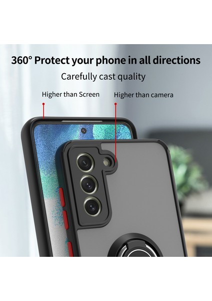 Samsung Galaxy S21 Fe 5g Için Yüzük Stand Mat Sert Silikon Telefon Kılıfı - Sarı (Yurt Dışından) fiyatları