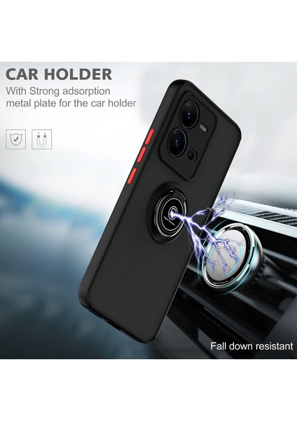 Vıvo V25 Için Yüzük Stand Mat Sert Silikon Telefon Kılıfı - Mavi (Yurt Dışından) fırsatları