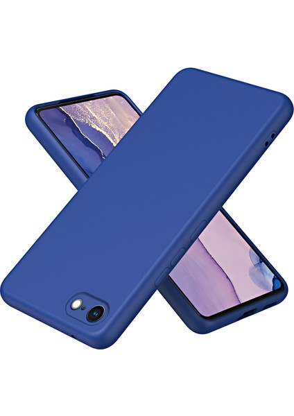 iPhone Se 2020/2022 / 8 / 7 Için Ince Likit Silikon Yumuşak Telefon Kılıfı - Mavi (Yurt Dışından)
