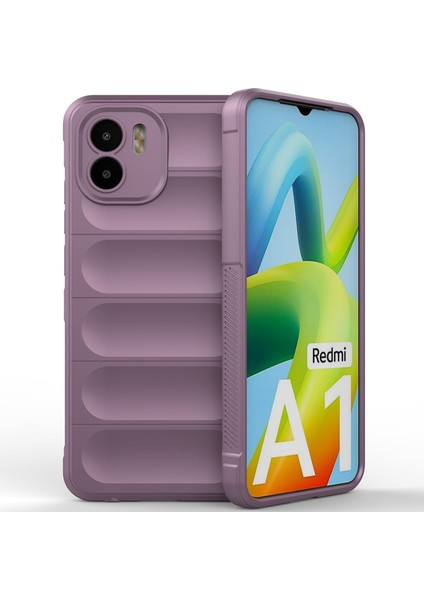 Xiaomi Redmi A1 Için Kaymaz Silikon Telefon Kılıfı - Mor (Yurt Dışından)