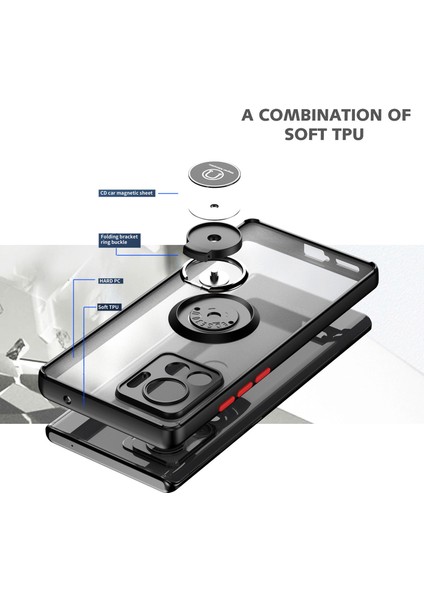 Motorola Edge 30 Ultra Için Yüzük Stand Mat Sert Silikon Telefon Kılıfı - Açık Mavi (Yurt Dışından) modelleri