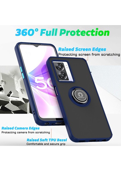 Oppo A57 5g Için Yüzük Stand Mat Sert Silikon Telefon Kılıfı - Siyah (Yurt Dışından) fiyatları