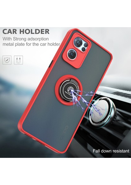 Oppo Reno7 5g Için Yüzük Stand Mat Sert Silikon Telefon Kılıfı - Sarı (Yurt Dışından) fırsatları