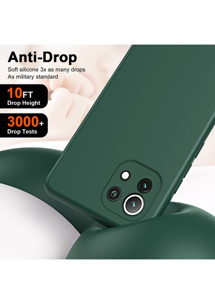 Xiaomi Mi 11 Lite Için Ince Likit Silikon Yumuşak Telefon Kılıfı - Siyah (Yurt Dışından)