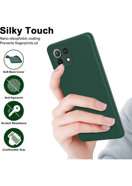 Xiaomi Mi 11 Lite Için Ince Likit Silikon Yumuşak Telefon Kılıfı - Siyah (Yurt Dışından)
