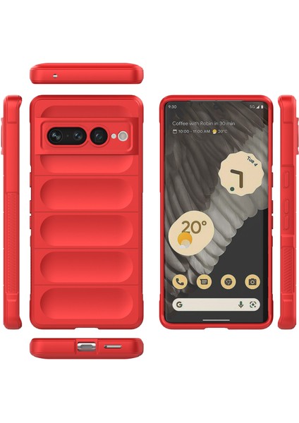Google Pixel 7 Pro Için Kaymaz Silikon Telefon Kılıfı - Kırmızı (Yurt Dışından)